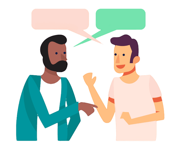 Illustration of people talking